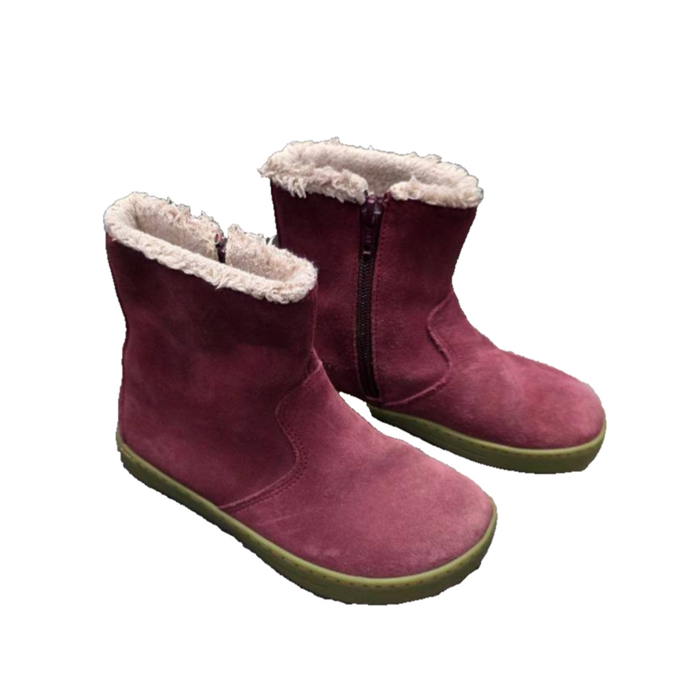 Birkenstock Lille Suede Fleece Lined Boots Red Zip Up Kids Size 29 S000054